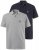 JP1880 704317 Polosärk 2 tk Tumesinine/Hallmeleeritud - Polosärgid - Meeste suured polosärgid 2XL – 8XL
