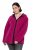 Ulla Popken 823371 Kapuutsi ja tepitud taskutega teddyjope Fuksia - Fleece riided - 