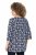 Ulla Popken Snowflake Print 3/4 Sleeve A-Line Tee Navy - Trükitud/pildiga T-särgid naistele - 
