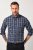 JP1880 Checked Shirt Long Sleeve Kent Collar Anthracite - Särgid - Meeste suured särgid 2XL – 8XL
