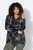 Ulla Popken 842758 Kapuutsiga lilleline fliisjakk Must - Fleece riided - 