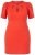 Ulla Popken 845150 Lühikeste varrukatega bodycon-kleit Punane - Kleidid - Kleidid kõikidele suurustele