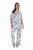 Ulla Popken 850441 Mustriline pidžaama Luuvalge - Pidžaama/Loungewear - 