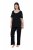 Ulla Popken 851245 Triibuline pidžaama Must - Pidžaama/Loungewear - 