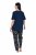 Ulla Popken 852577 Mustriline pidžaama Tumesinine - Pidžaama/Loungewear - 