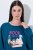 Ulla Popken 852710 Pikkade varrukatega kodune pusa Petrool - Pidžaama/Loungewear - 