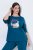 Ulla Popken 852710 Pikkade varrukatega kodune pusa Petrool - Pidžaama/Loungewear - 