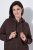 Ulla Popken 853577 Kapuutsi ja trükiga kootud fliisjope Mahagonipruun - Fleece riided - 