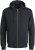 Jack & Jones BRADLEY Zip Hoodi Black - Sviitrid ja dressipluusid - Meeste suured kapuutsiga jakid suurustes 2XL – 14XL