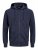 Jack & Jones Basic Sweat Zip Hood Navy Blazer - Sviitrid ja dressipluusid - Meeste suured kapuutsiga jakid suurustes 2XL – 14XL