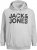 Jack & Jones CORP LOGO Large Print Hoodie Light Grey Melange - Sviitrid ja dressipluusid - Meeste suured kapuutsiga jakid suurustes 2XL – 14XL