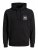 Jack & Jones JJLOCK SWEAT HOOD Black - Sviitrid ja dressipluusid - Meeste suured kapuutsiga jakid suurustes 2XL – 14XL