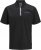 Jack & Jones Fusion Pique Zipper Polo Black - Polosärgid - Meeste suured polosärgid 2XL – 8XL