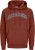 Jack & Jones CALEB Hoodie Red - Sviitrid ja dressipluusid - Meeste suured kapuutsiga jakid suurustes 2XL – 14XL