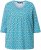 Ulla Popken Flower Print 3/4 Sleeve A-Line Tee Deep Aqua - Trükitud/pildiga T-särgid naistele - 