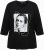 Ulla Popken Face 3/4 Sleeve Graphic Tee Black - Ulla Popken - 