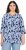 Ulla Popken Floral Print 3/4 Sleeve V-Neck Tee Navy Blue - Trükitud/pildiga T-särgid naistele - 