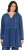 Ulla Popken Indigo Dyed Flounce Panel Hoodie Blue - Sviitrid ja dressipluusid - 