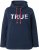 Ulla Popken TRUE Lettering Hoodie Navy Blue - Sviitrid ja dressipluusid - 