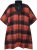 Ulla Popken Oversized Plaid Wing Collar Poncho Red Orange - Joped - 