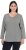 Ulla Popken Back To Basics V-Neck Relaxed Fit Cotton Tee Light Grey Melange - T-särgid - 
