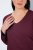 Ulla Popken Back To Basics V-Neck Relaxed Fit Cotton Tee Dark Berry - T-särgid - Naiste T-särgid