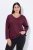 Ulla Popken Back To Basics V-Neck Relaxed Fit Cotton Tee Dark Berry - T-särgid - Naiste T-särgid