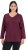Ulla Popken Back To Basics V-Neck Relaxed Fit Cotton Tee Dark Berry - T-särgid - 