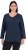Ulla Popken Back To Basics V-Neck Relaxed Fit Cotton Tee Navy Blue - T-särgid - 