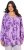 Ulla Popken Allover Printed Pleated Long Sleeve Tee Lavender - Trükitud/pildiga T-särgid naistele - 