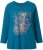 Ulla Popken Inverted Seam Long Sleeve Graphic Tee Teal - Trükitud/pildiga T-särgid naistele - 