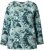 Ulla Popken Abstract Print Long Sleeve Tee Teal Green - Trükitud/pildiga T-särgid naistele - 