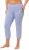 Ulla Popken Basic Stretch Knit Capris Blue - Teksad & Püksid Suuremates Suurustes – Plus Size - 