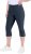 Ulla Popken Bengaline Elastic Waist Stretch Capri Pants Navy Blue - Teksad & Püksid Suuremates Suurustes – Plus Size - 