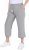 Ulla Popken Cool Linen Elastic Waist Capri Pants Light Grey Melange - Teksad & Püksid Suuremates Suurustes – Plus Size - 
