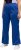 Ulla Popken Snap Placket Side Seam Wide Leg Recycled Polyester Knit Joggers Blue - Teksad & Püksid Suuremates Suurustes – Plus Size - 