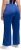 Ulla Popken Snap Placket Side Seam Wide Leg Recycled Polyester Knit Joggers Blue - Teksad & Püksid Suuremates Suurustes – Plus Size - 