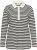 Kaffe Curve Miana Long Sleeve Polo Chalk with Black Stripe - Polosärgid - 