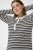 Kaffe Curve Miana Long Sleeve Polo Chalk with Black Stripe - Polosärgid - 