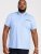 D555 Talbot Pique with Jacquard Collar Polo Shirt Blue - Polosärgid - Meeste suured polosärgid 2XL – 8XL