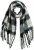 Ulla Popken Plaid Long Fringe Scarf Black - Aksessuaarid - 