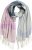 Ulla Popken Cozy Lettering Fringed Scarf Pink and Blue - Aksessuaarid - 
