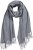 Ulla Popken Ribbed Knit Fringed Hem Scarf Grey Melange - Aksessuaarid - 