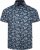 Kam Jeans 6061 Hibiscus Floral Print Short Sleeve Shirt Midnight Blue - Särgid - Meeste suured särgid 2XL – 8XL