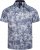 Kam Jeans 6063 Summer Print Short Sleeve Shirt Blue - Särgid - Meeste suured särgid 2XL – 8XL