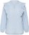 Kaffe Curve Lenia Flounce Shirt Powder Blue Stripe - Triiksärgid - 