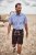 JP1880 Short Sleeve Check Print Traditional Shirt Blue - Särgid - Meeste suured särgid 2XL – 8XL