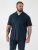 D555 Connor Stretch Cuban Collar Resort Short Sleeve Shirt Navy - Särgid - Meeste suured särgid 2XL – 8XL