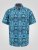 D555 Hawkins Printed Cuban Collar Resort Short Sleeve Shirt Teal - Särgid - Meeste suured särgid 2XL – 8XL