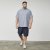 North Latitude 61164 Triibuline Särk Püstkraega Hall - Särgid - Meeste suured särgid 2XL – 8XL